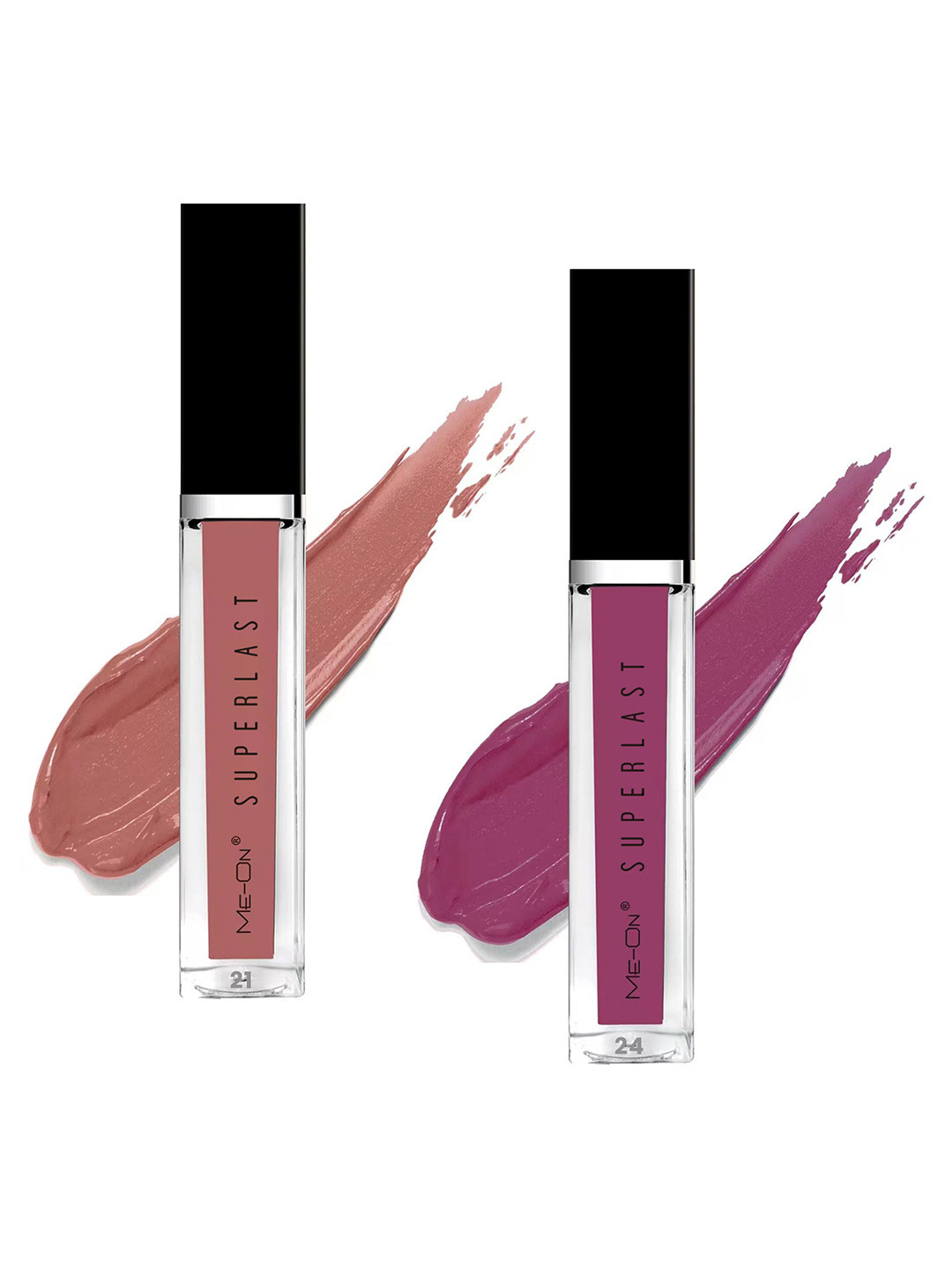 ME-ON Set Of 2 Superlast Waterproof Matte Liquid Lip Gloss 6ml Each - Shade 21 & 24
