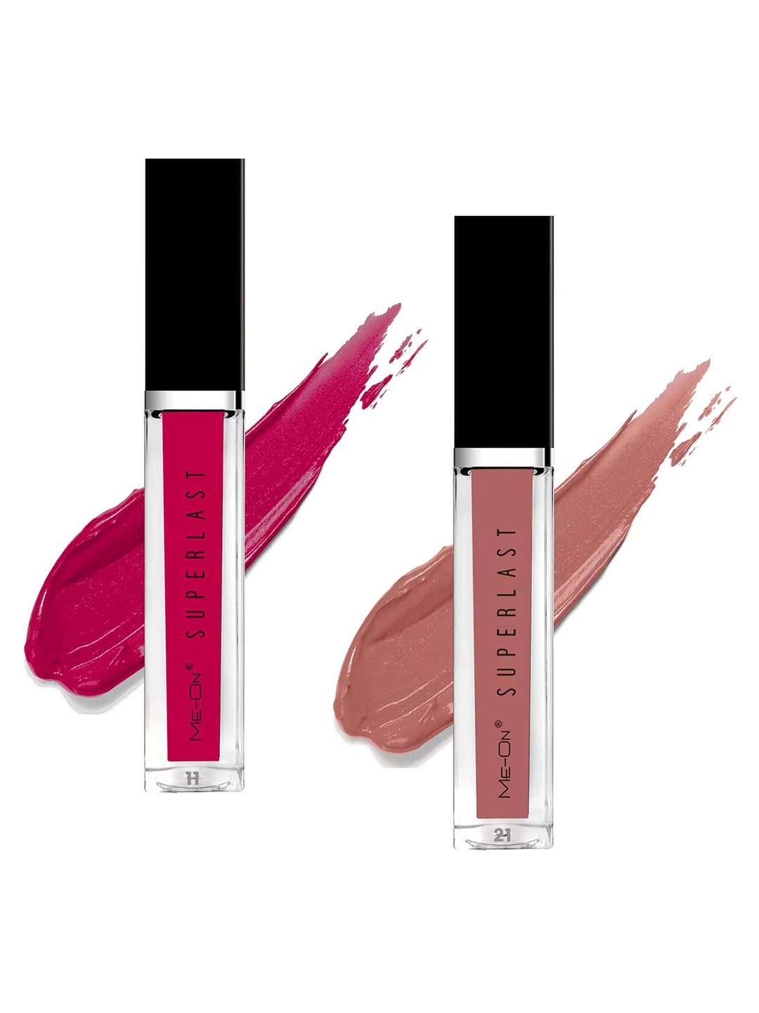 ME-ON Set Of 2 Superlast Matte Liquid Lipstick -Shade 11-21 6 ml