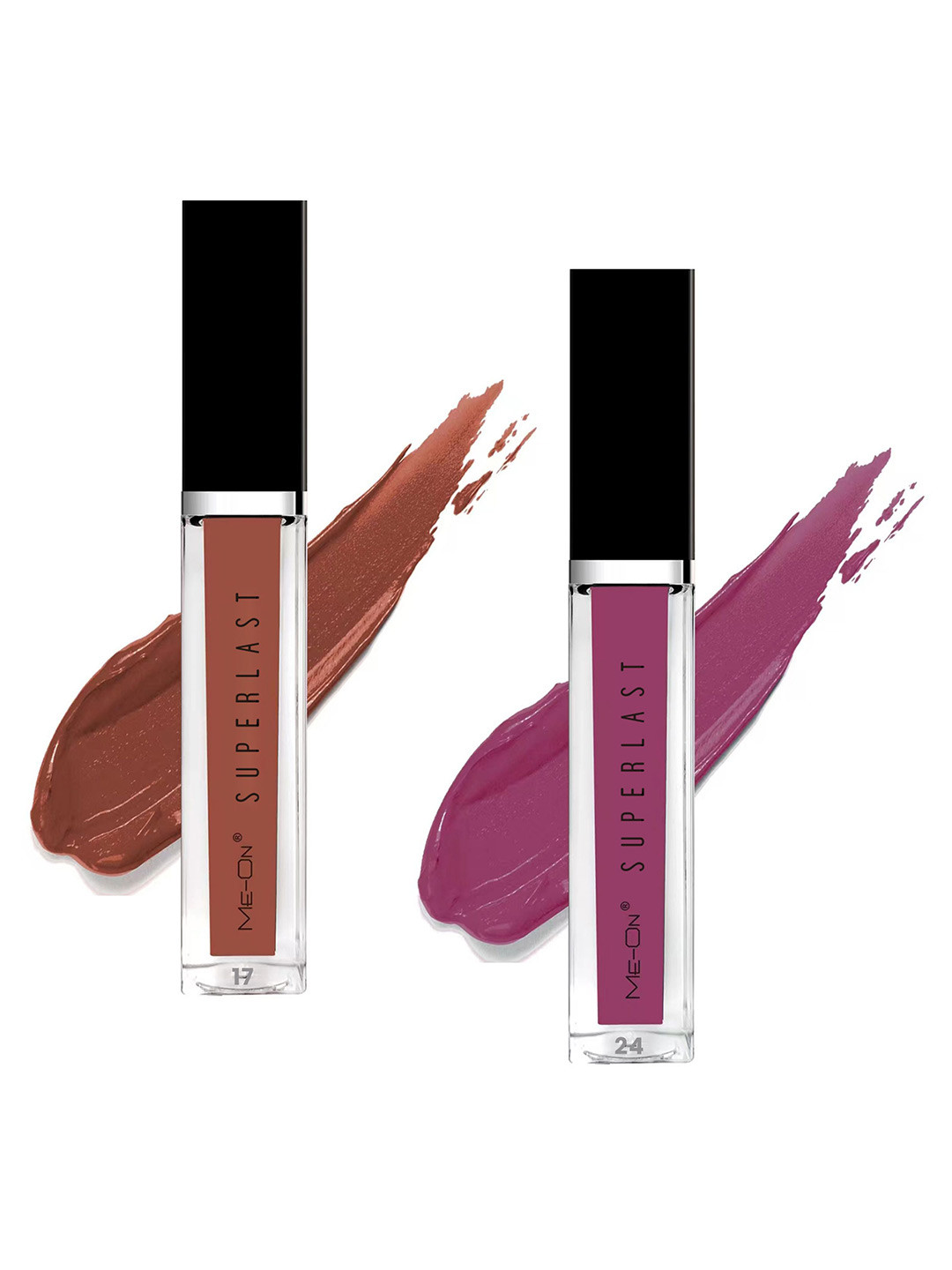 ME-ON Set Of 2 Superlast Waterproof Matte Liquid Lip Gloss 6ml Each - Shade 17 & 24