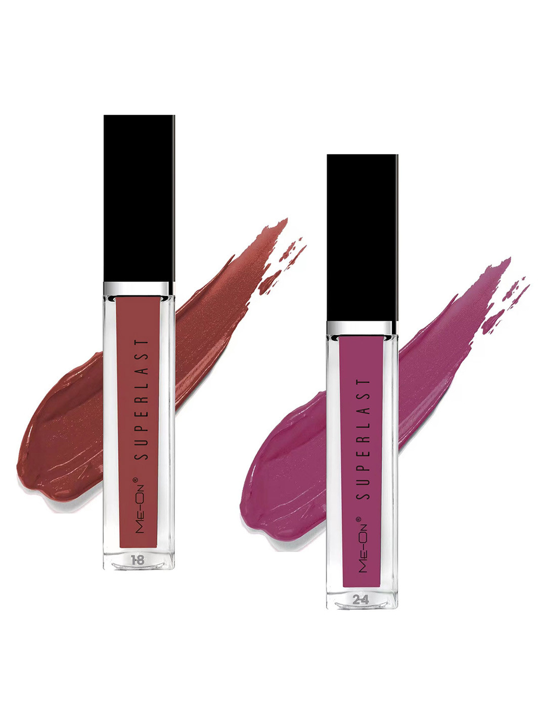 ME-ON Set Of 2 Superlast Waterproof Matte Liquid Lip Gloss 6ml Each - Shade 18 & 24