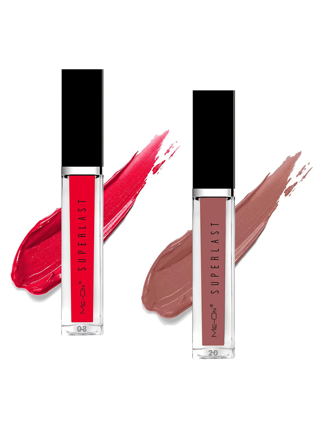 ME-ON Superlast Set Of 2 Matte Liquid Lipstick -Shade 03-20