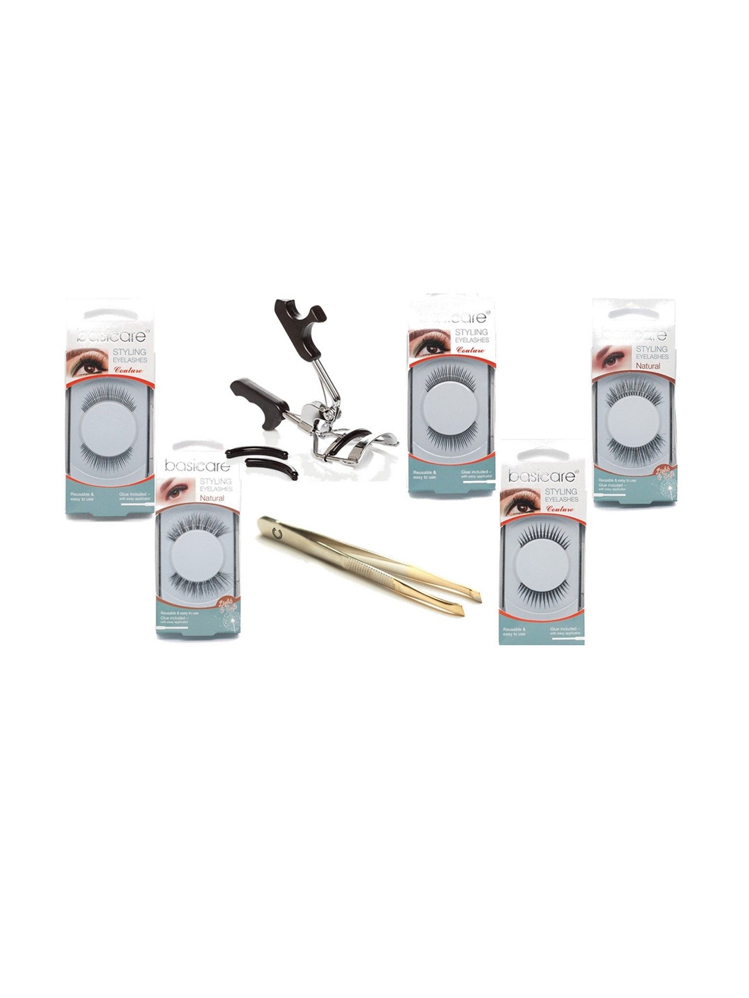 basicare Set Of 5 Reusable Eyelashes - Black