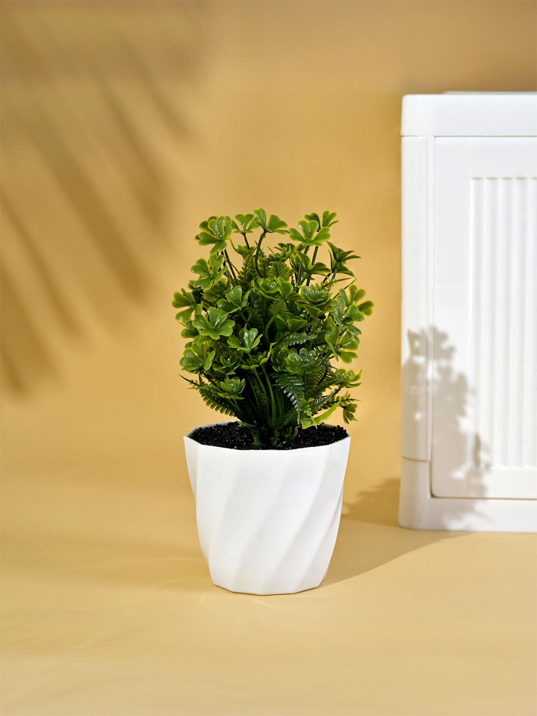 Kuber Industries Green Grass Artificial Plant With Pot