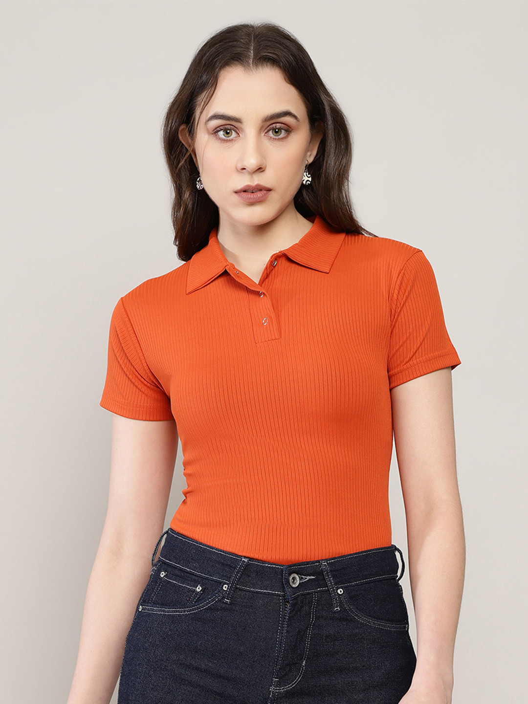 BAESD Striped Sheen Sheer Top