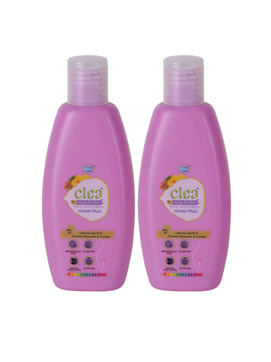 Clea Women Set Of 2 Mango & Lodhra Intimate Wash - 100ml Each