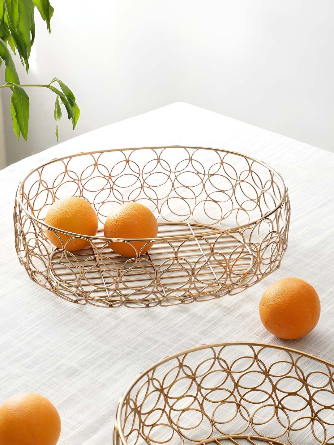 Decor de Maison Meza Copper Toned Textured Metal Basket Set