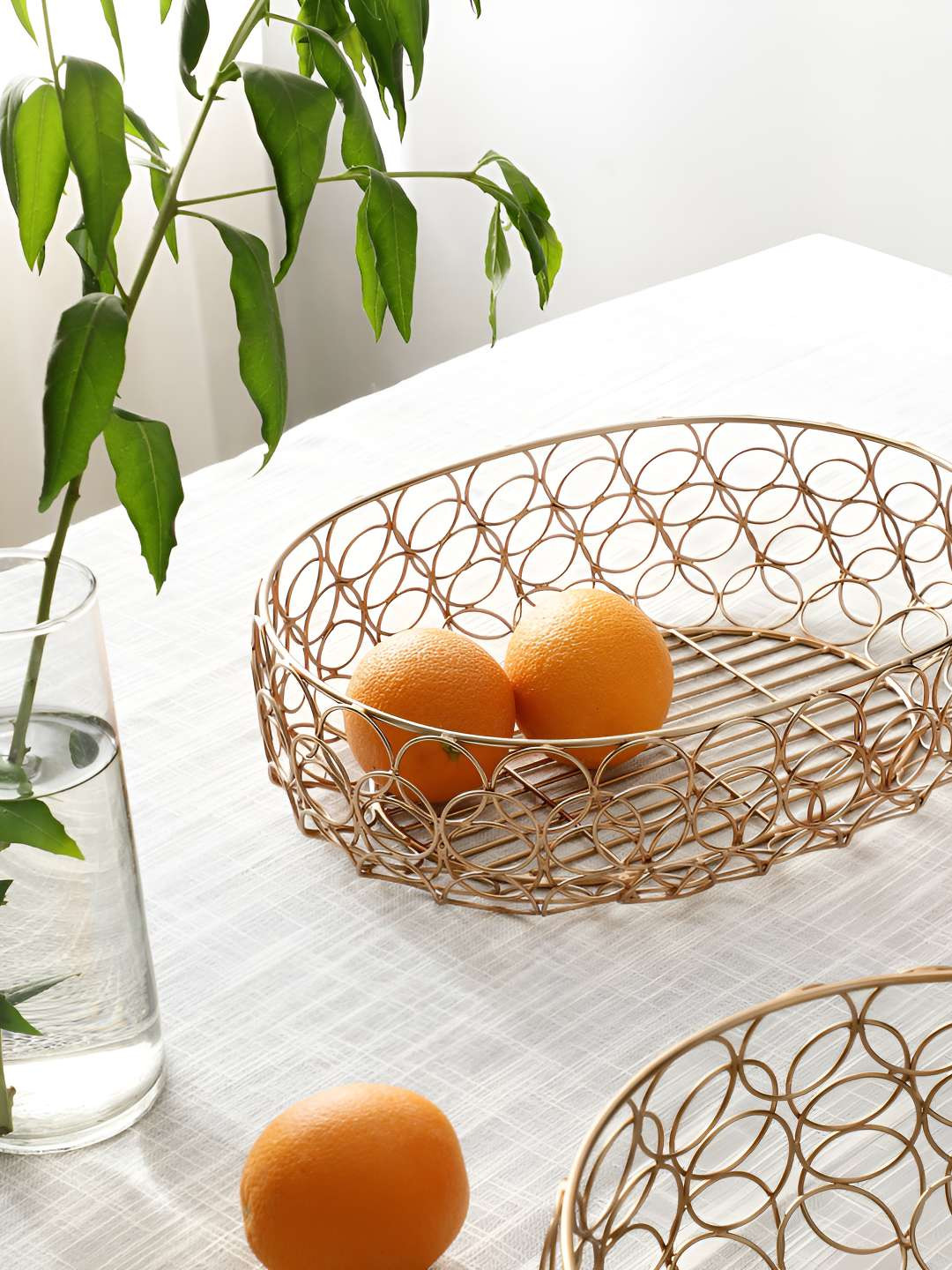 Decor de Maison Meza Copper Toned Textured Fruit Basket