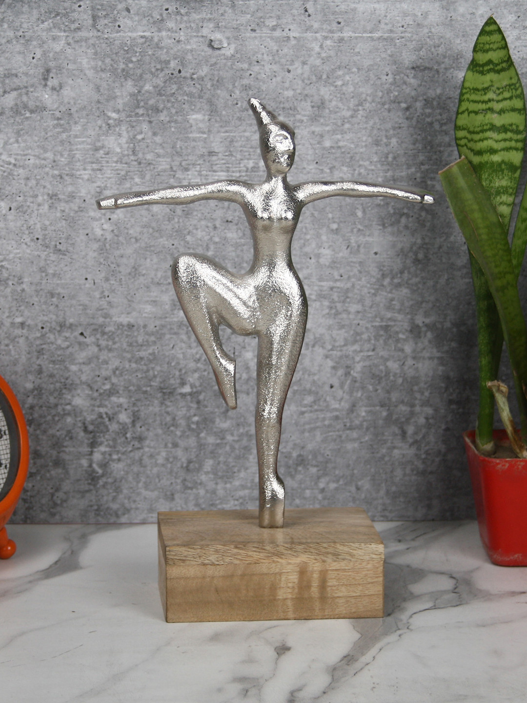 Maison Modern Balance Silver Metal Metallic Living Room Medium Showpiece - 11.8 Inches