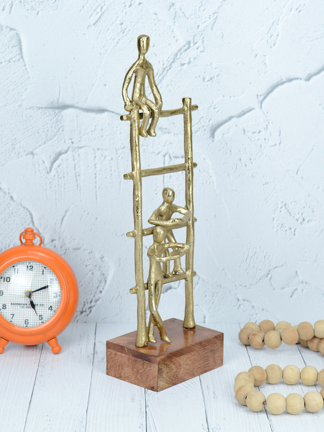 Maison Modern Playful Kids Ladder Beige Metal Metallic Living Room Large Showpiece - 5.9 Inches