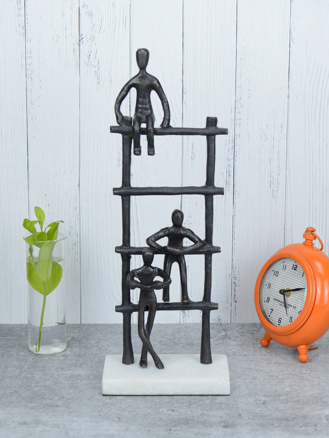 Maison Modern Playful Kids Ladder Black Metal Matte Living Room Large Showpiece - 5.9 Inches