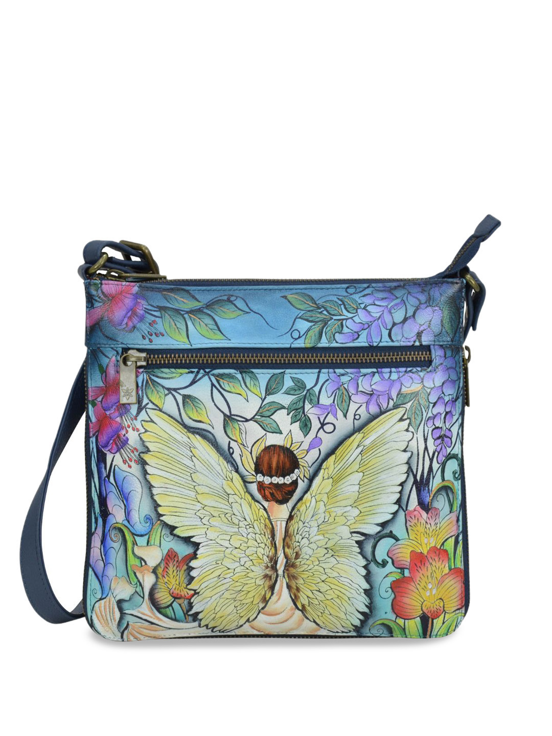 Anuschka Women's Enchanted Garden Hand-Painted Leather Expandable Crossbody