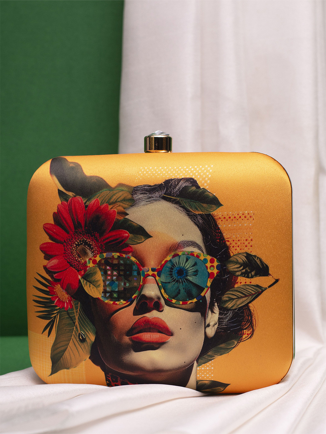 ARTKLIM Colorful Sunglasses Portrait Printed Box Clutch
