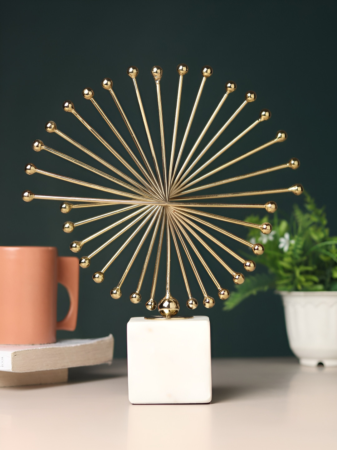 Decor de Maison Spinfinity Gold Metal Metallic Living Room Medium Showpiece - 11 Inches