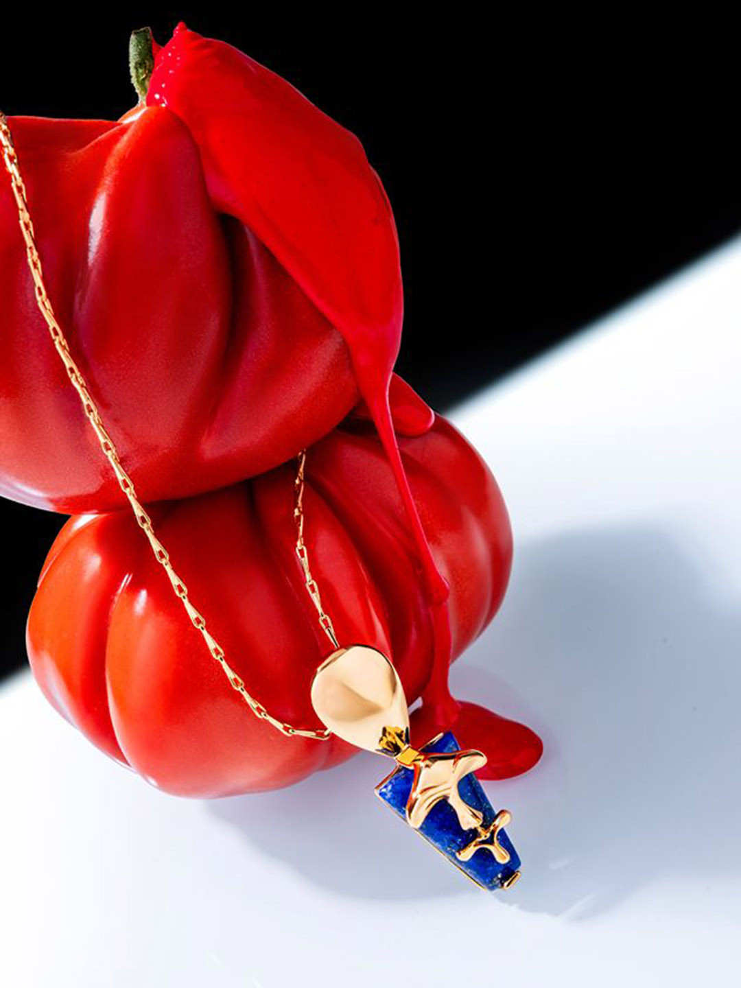 Outhouse 22 KT Rose Gold-Plated The Lazuli Sculpt Pendant