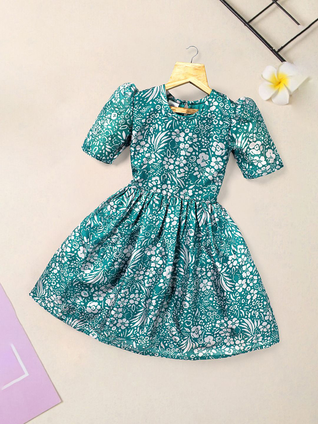 FASHION DREAM Morpich Tabby Girls Floral Fit & Flare Dress