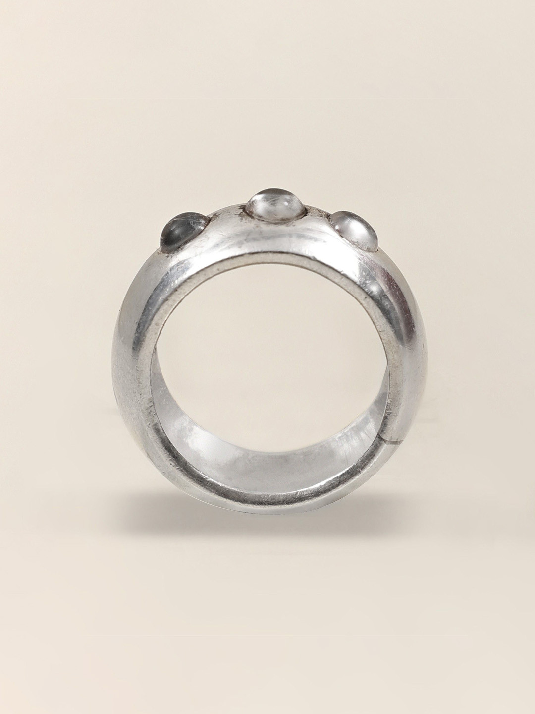 Exotic India Crystal Stone Sterling Silver Stylish Ring