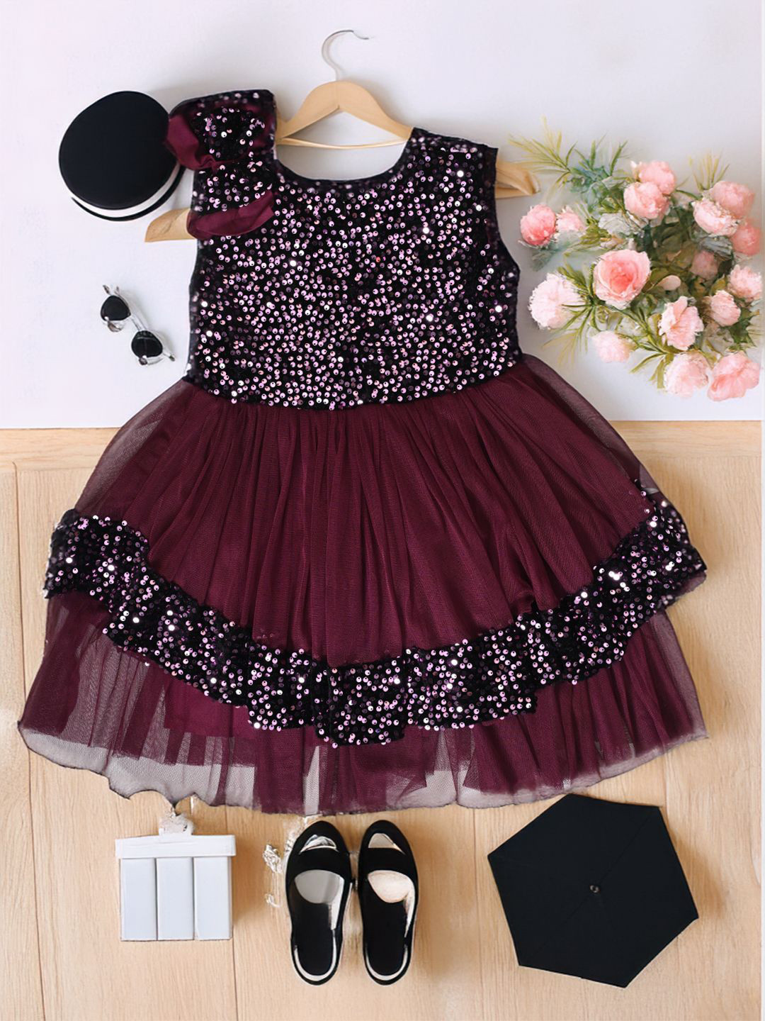 Bella Moda Sequence Fit & Flare Layered Dress