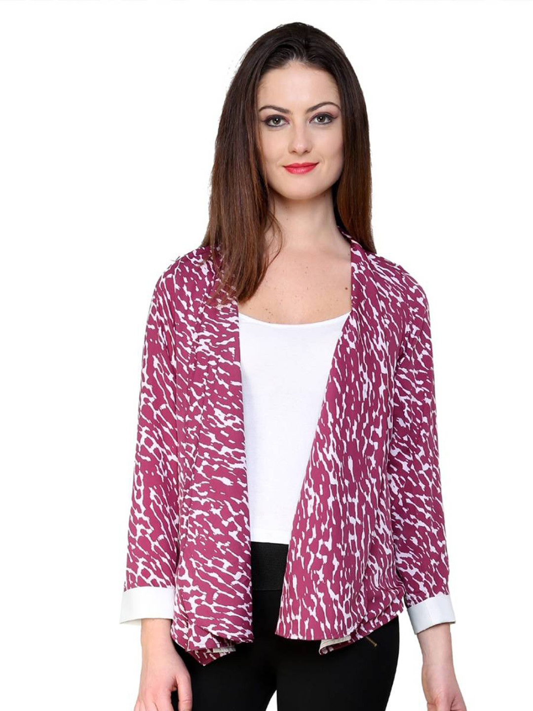 Pannkh Abstract Printed Front Open Blazer