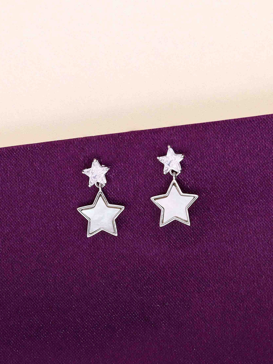 KAI JEWEL Twinning Twinkles 925 Sterling Silver Rhodium-Plated Mother of Pearl Studs