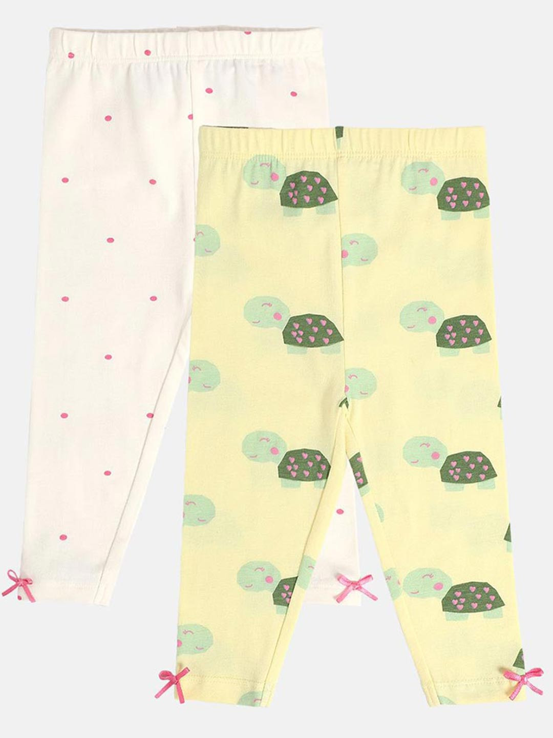 MINI KLUB Girls Pack Of 2 Ankle-Length Bow Detail Leggings
