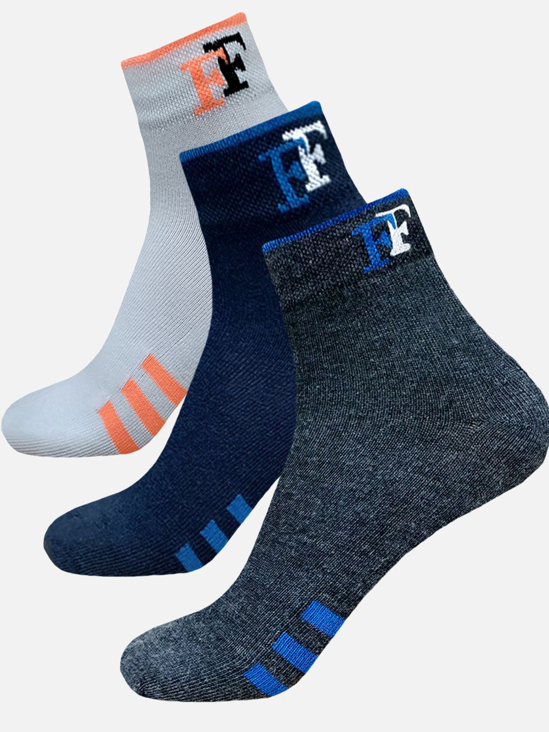FIMS Men Pack Of 3 Crew Ankle Length Socks