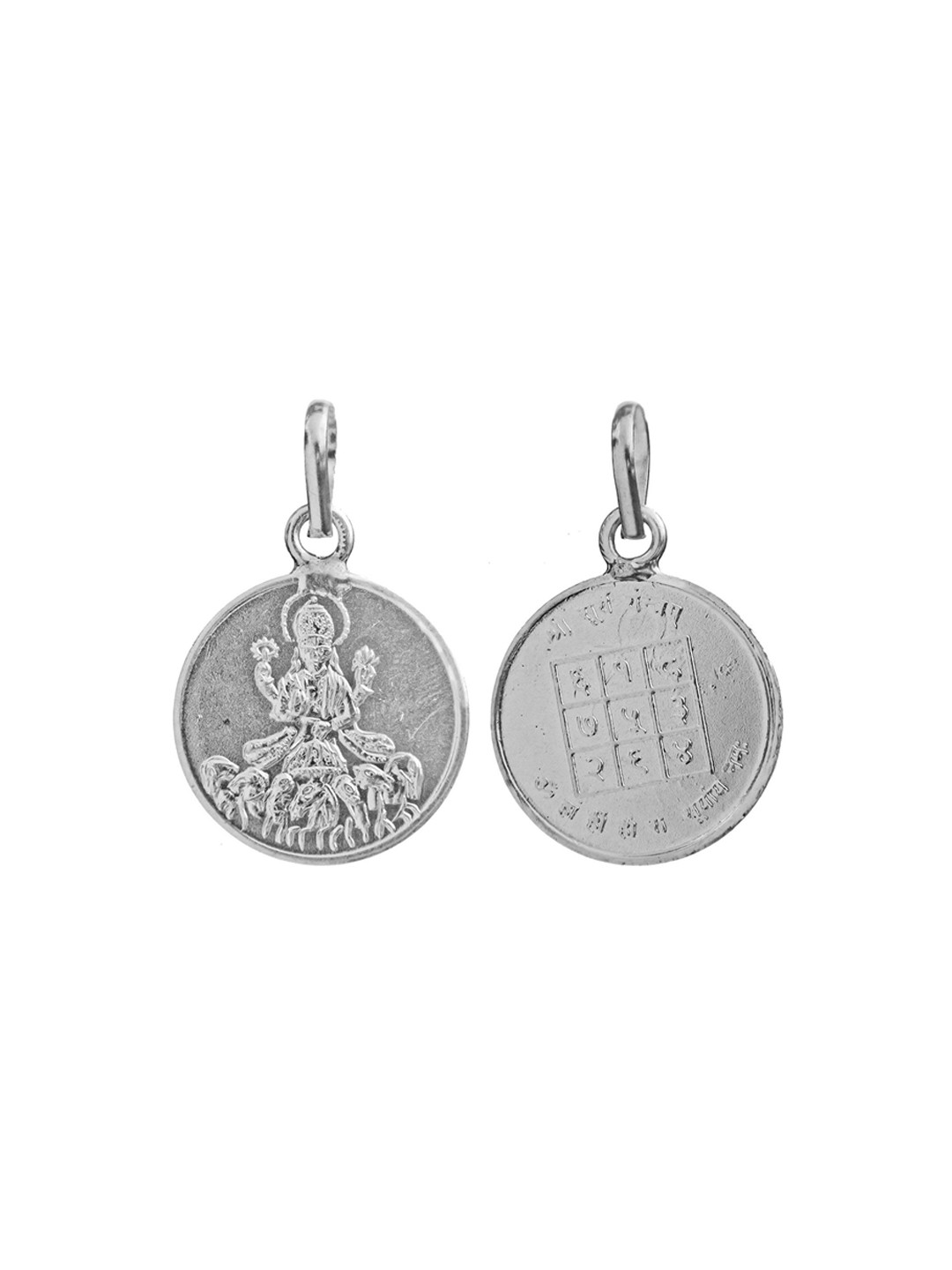 Exotic India Surya Sterling Silver-Plated Navagraha Yantra Circular Pendants