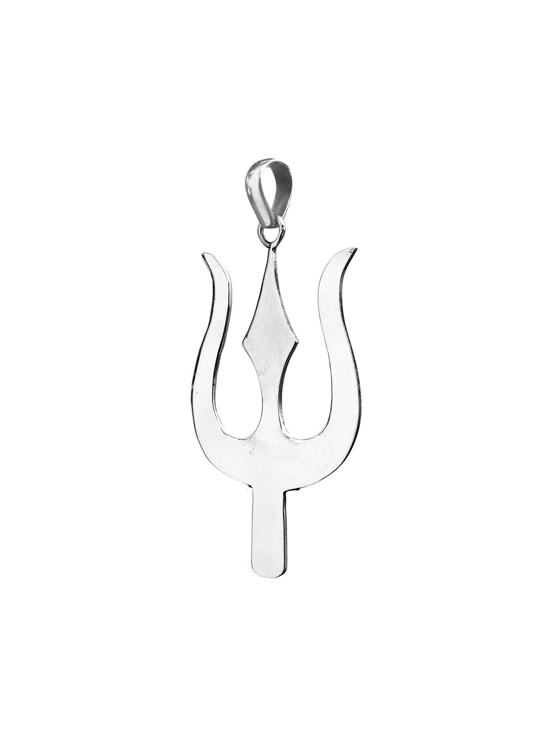 Exotic India Sterling Silver The Trident Design Pendant
