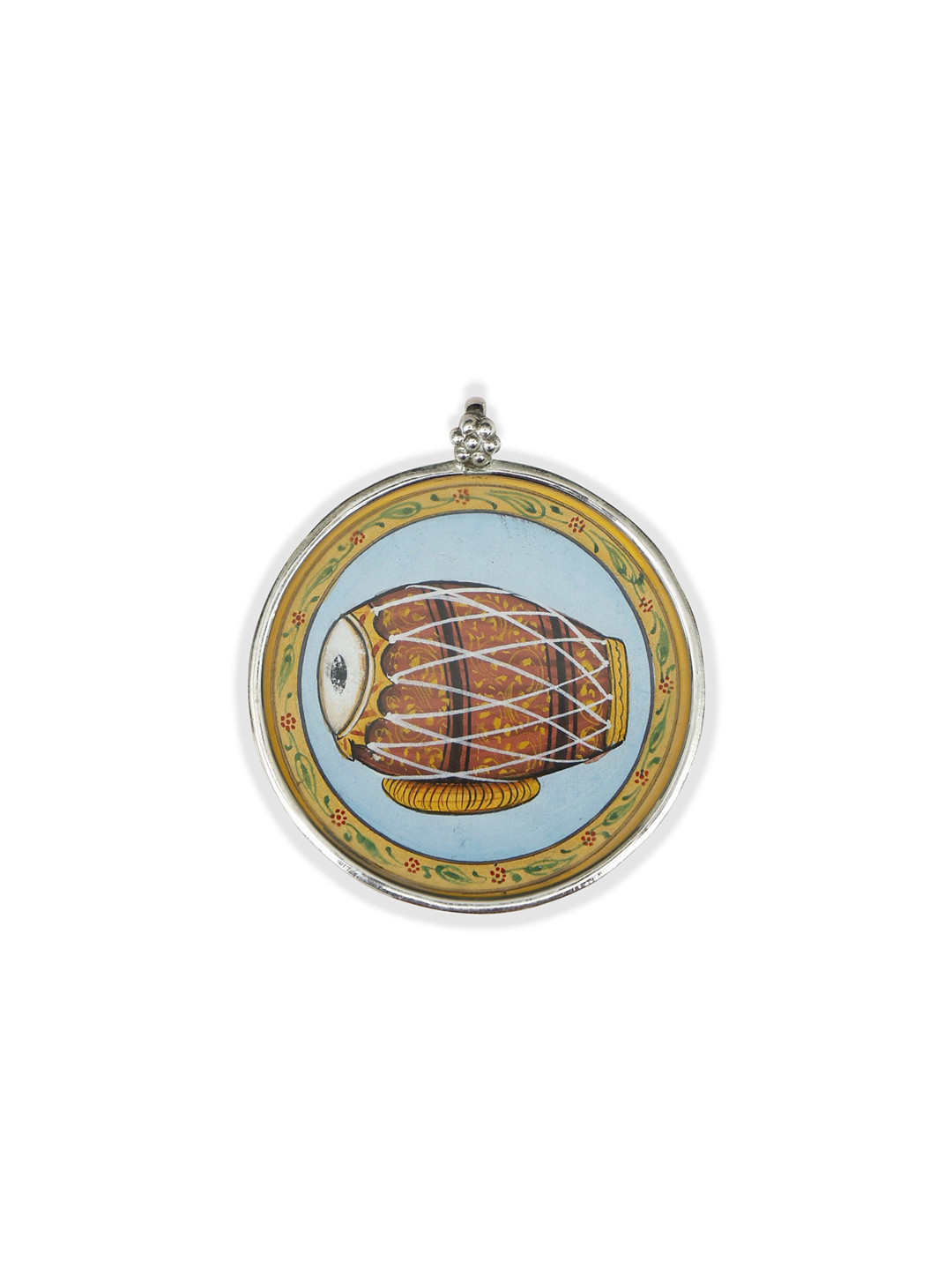 Exotic India Sterling Silver Mridangam Pendant