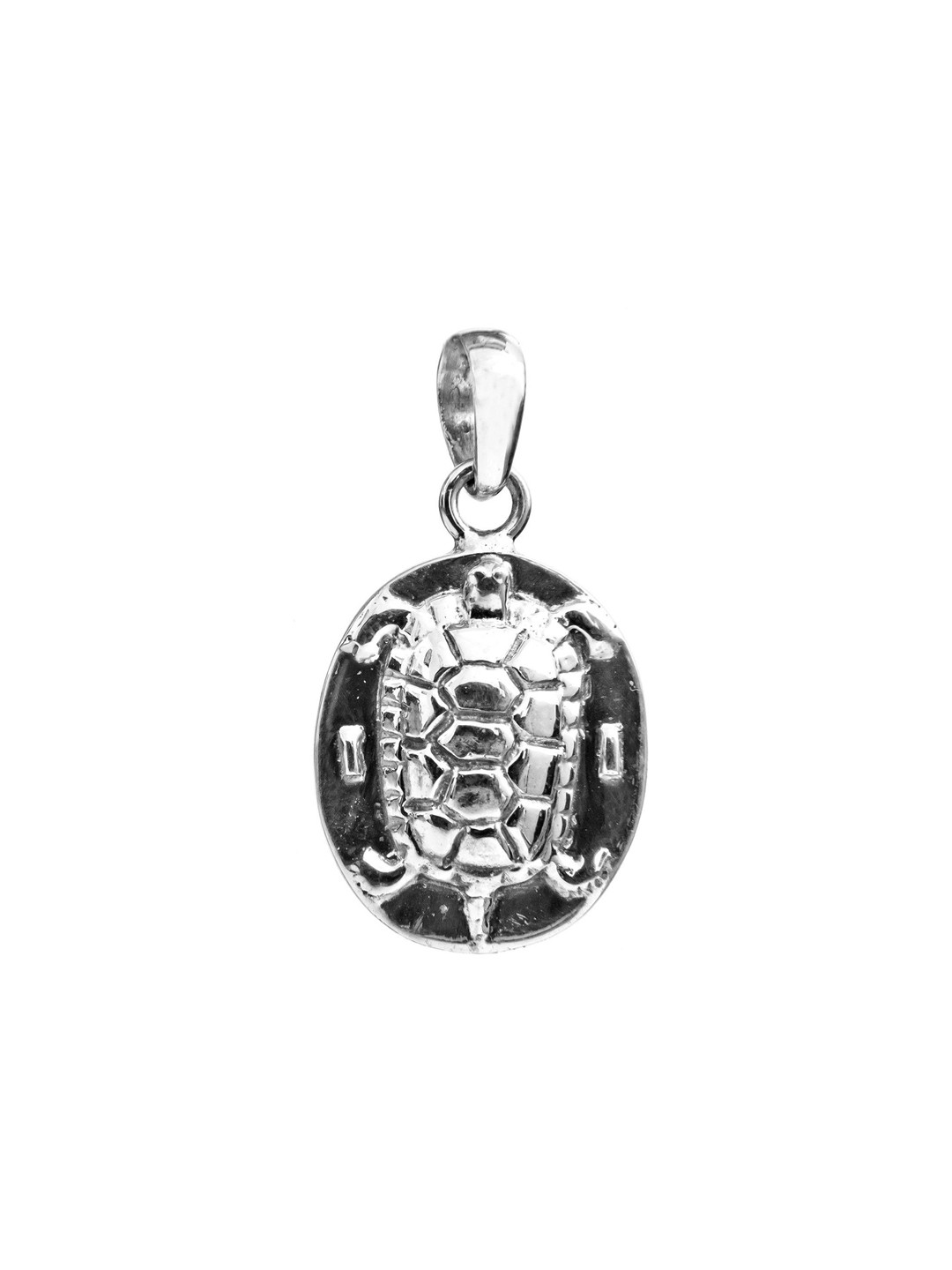 Exotic India Tortoise Gemstone Sterling Silver Pendant