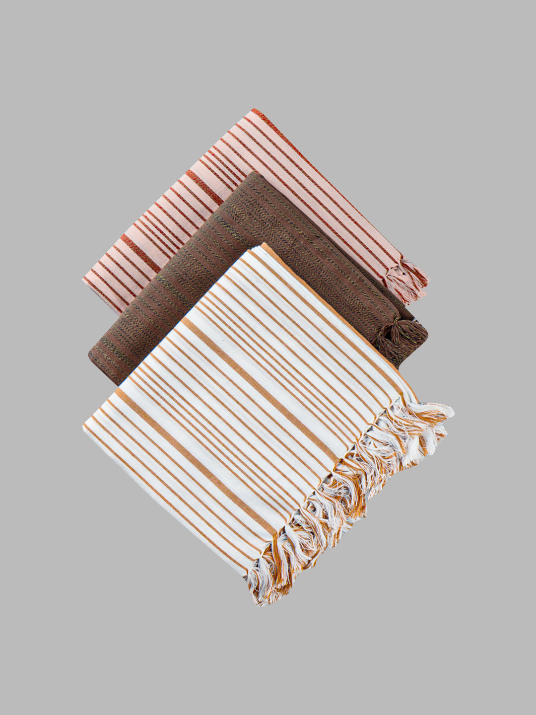 Ramraj Pack of 3 Pure cotton Self Design Multicolor 180 GSM Towel Set