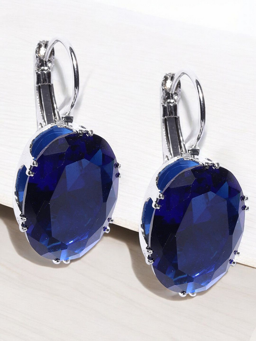 fabula Cubic Zirconia Oval Drop Earrings