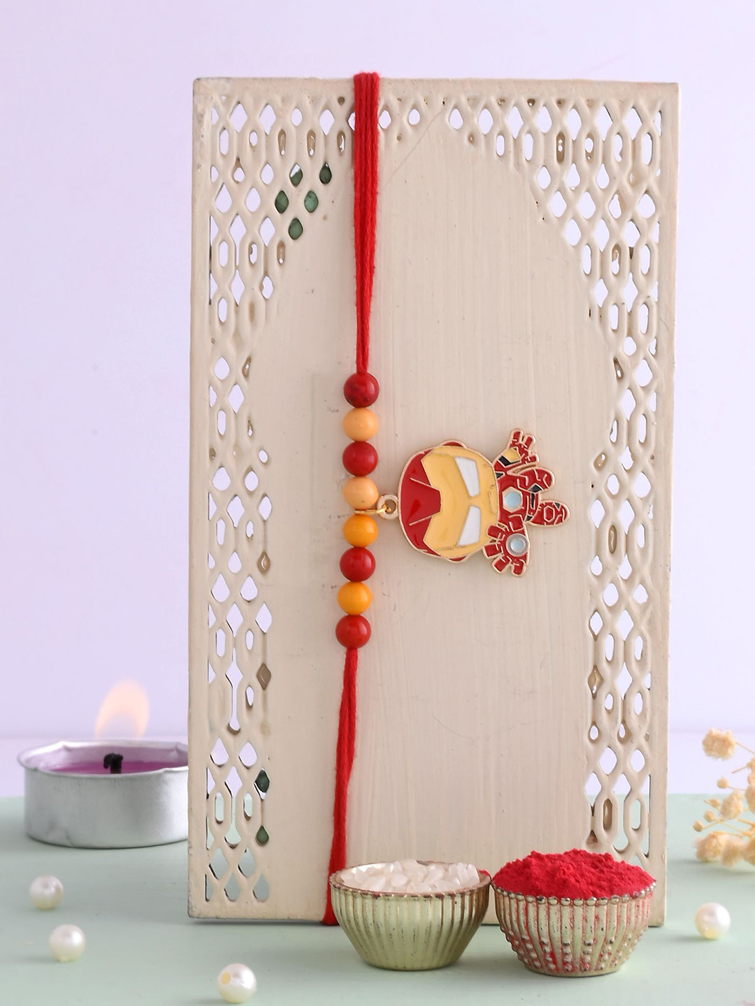 Ascension Beadded Rakhi With Roli Chawal