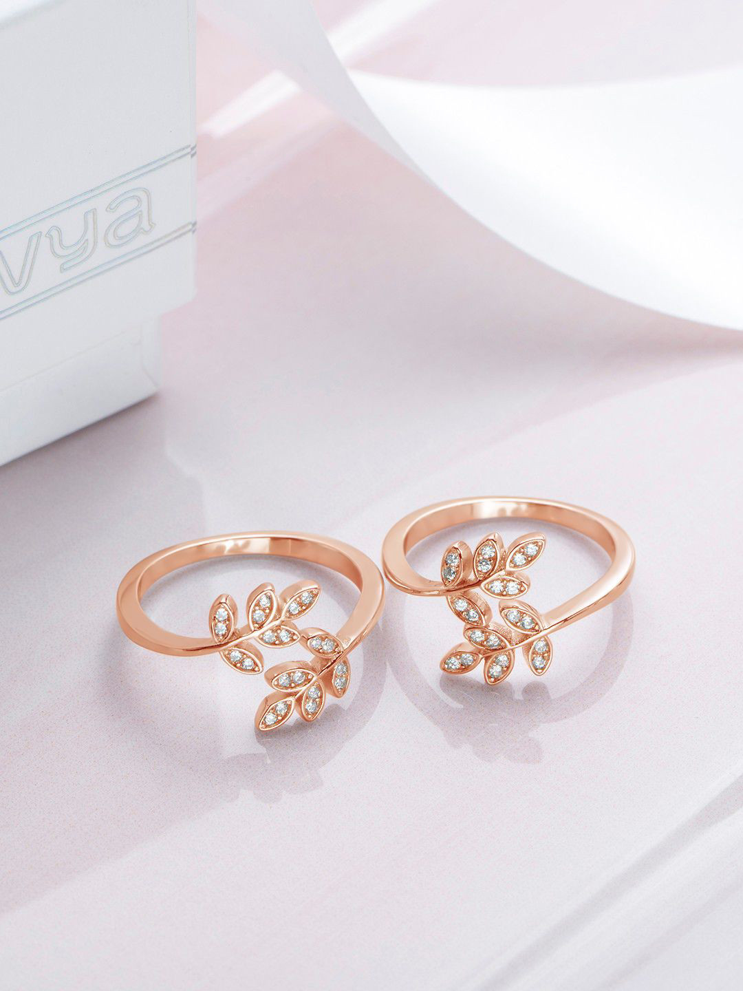Zavya 925 Sterling Silver Rose Gold-Plated Toe Rings
