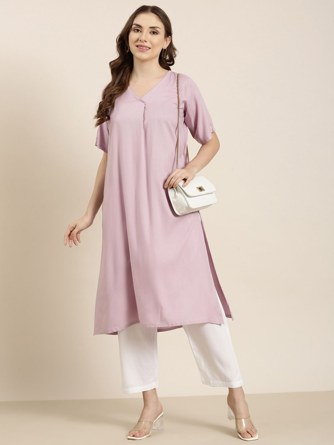 SHOOLIN Regular Straight Kurta with Trousers