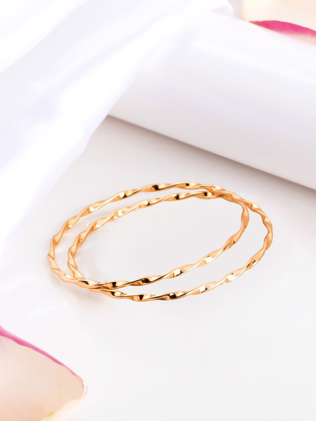 Zavya 925 Pure-Silver Rose Gold-Plated Bangles