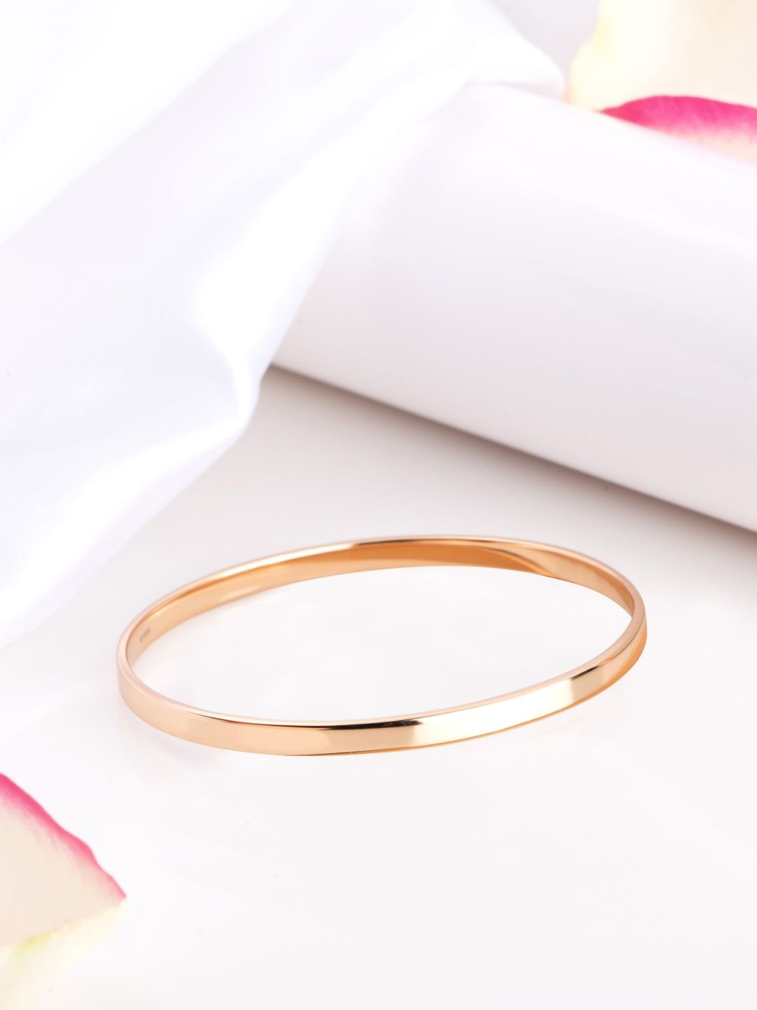 Zavya 925 Pure-Silver Rose Gold-Plated Bangle