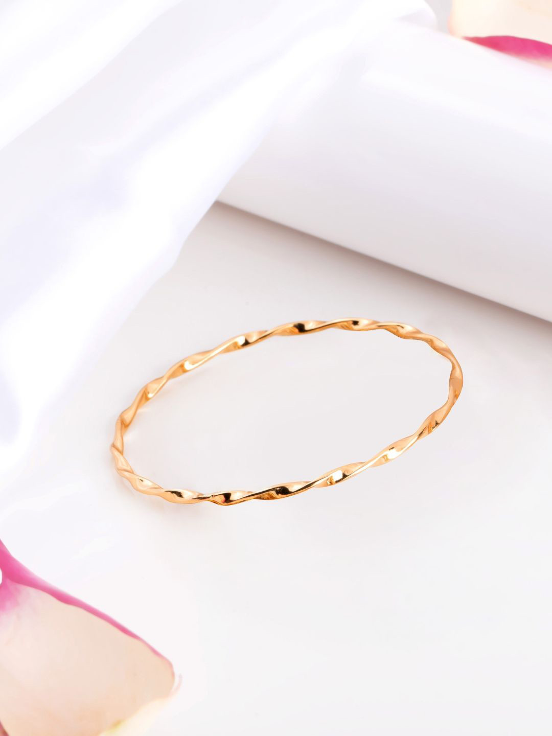 Zavya 925 Pure-Silver Rose-Gold-Plated Bangle