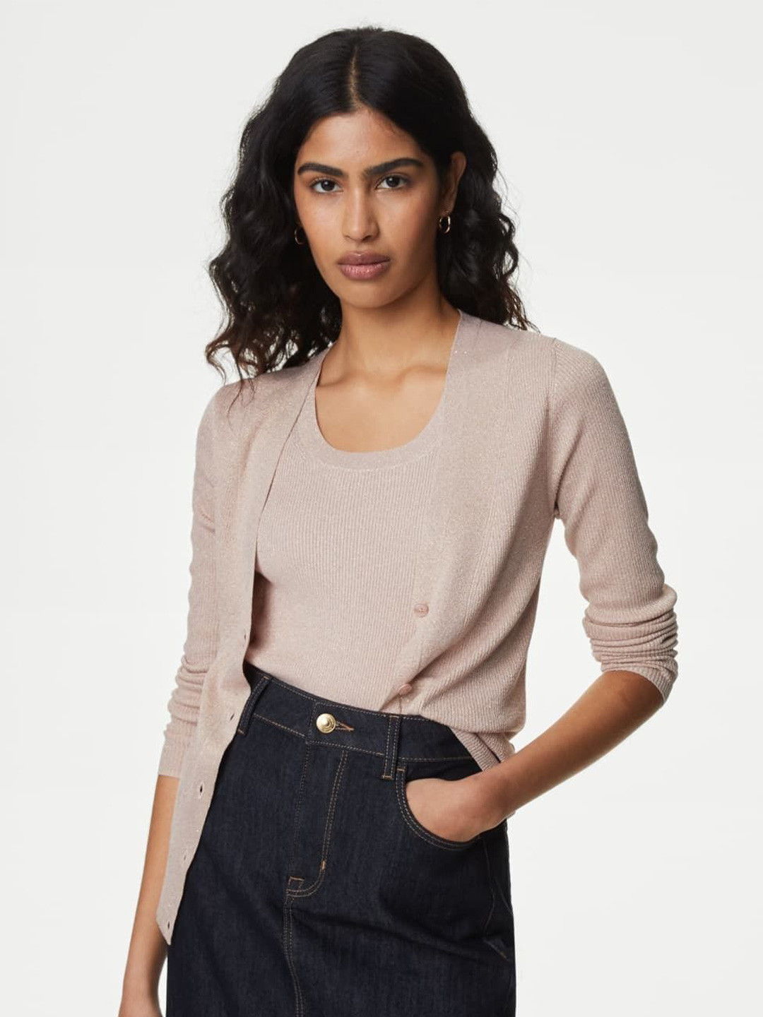 Marks & Spencer Women Striped Cardigan