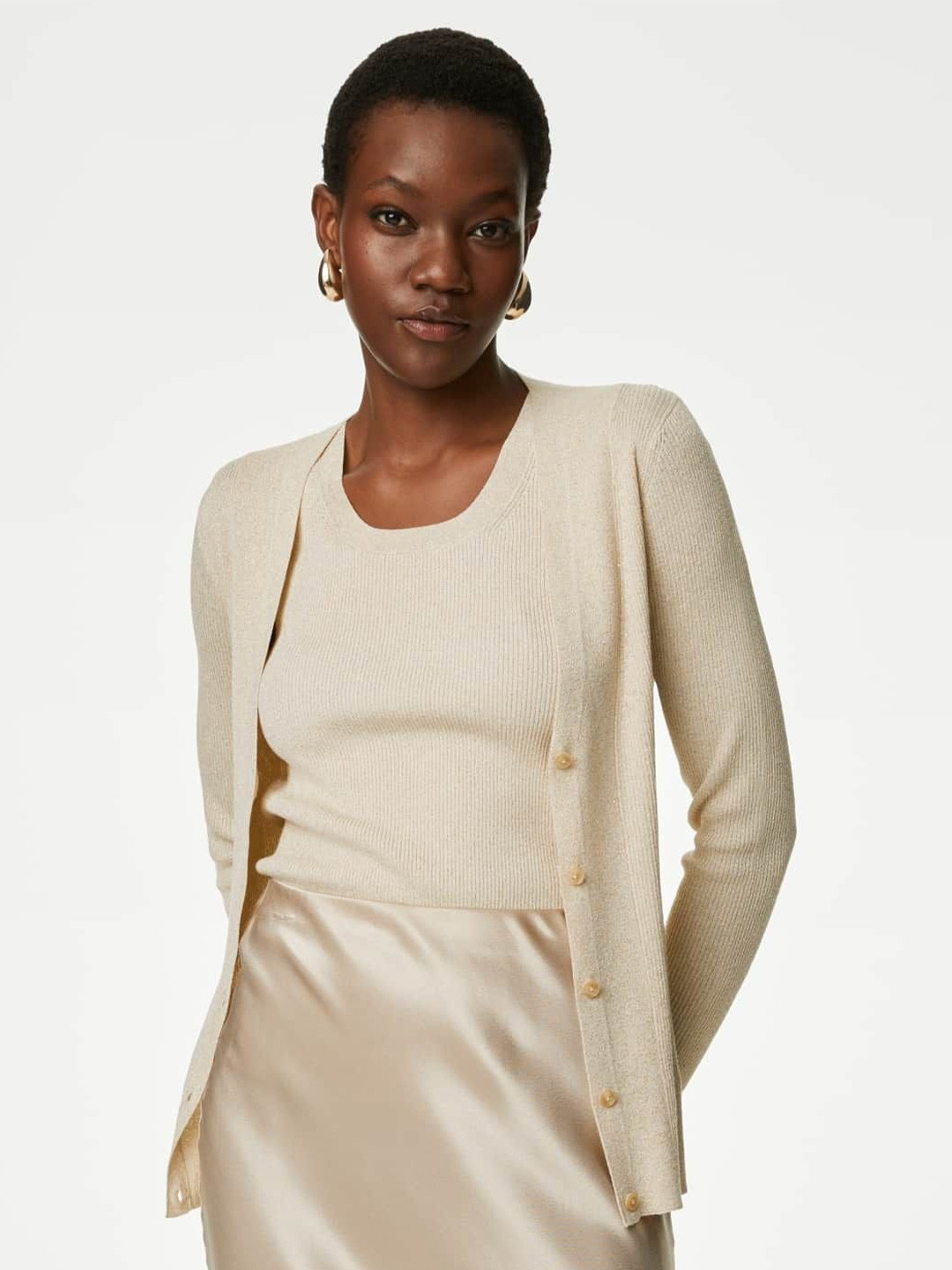 Marks & Spencer Women Striped Cardigan