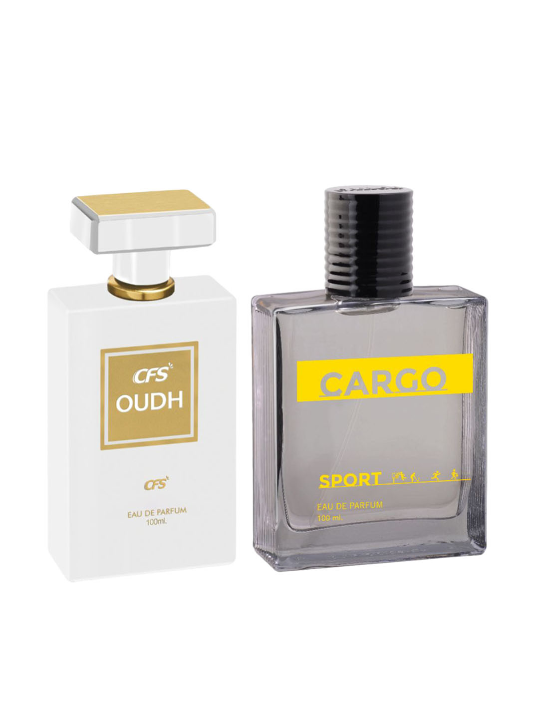 CFS Set Of 2 Oudh White Eau De Parfume & Cargo Sport Long lasting Perfume - 100ml Each