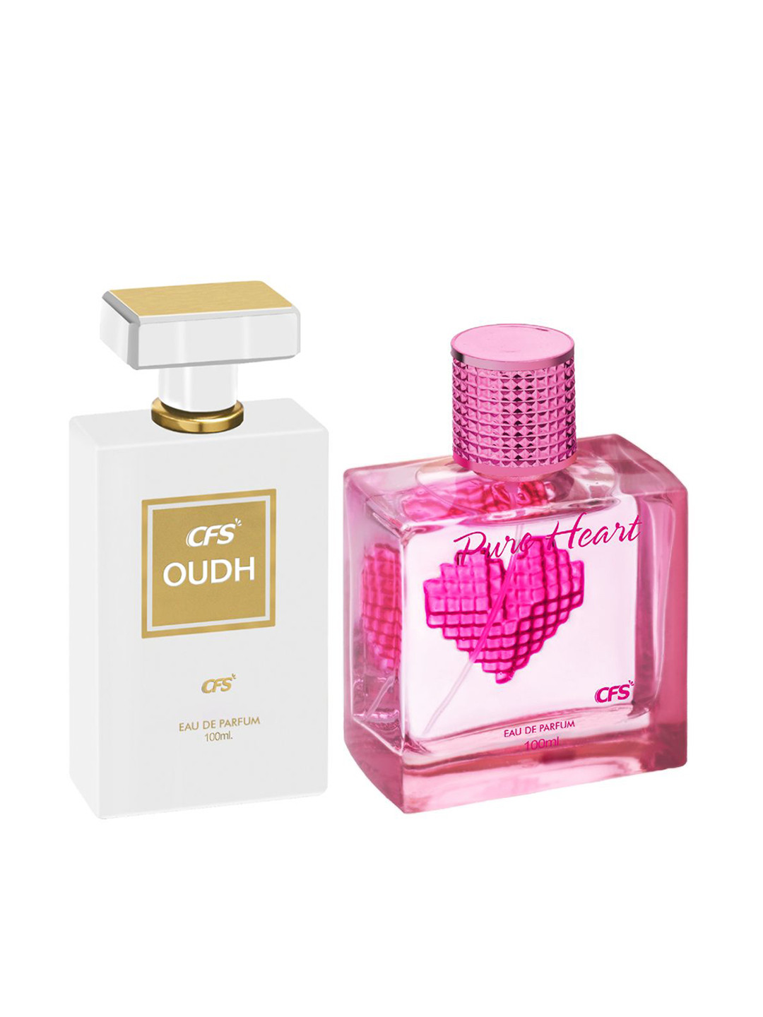 CFS Oudh White & Pure Heart Pink Set Of 2 Long Lasting Eau De Parfum - 100ml Each