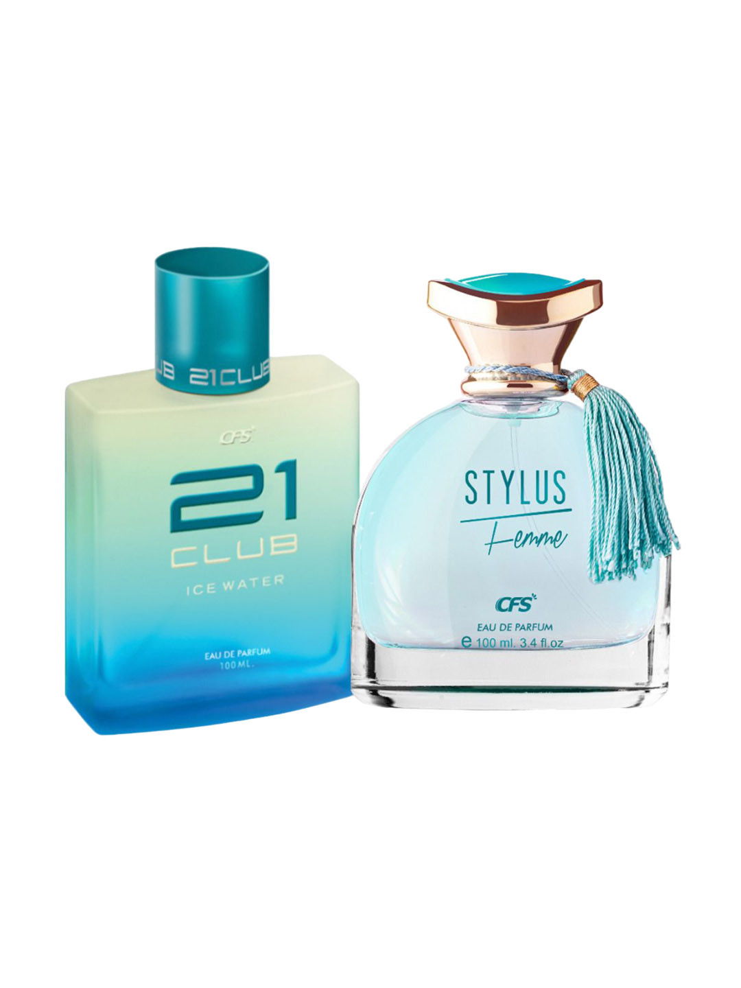 CFS Ice Water & Stylus Blue Set Of 2 Long Lasting Eau De Parfum - 100ml Each