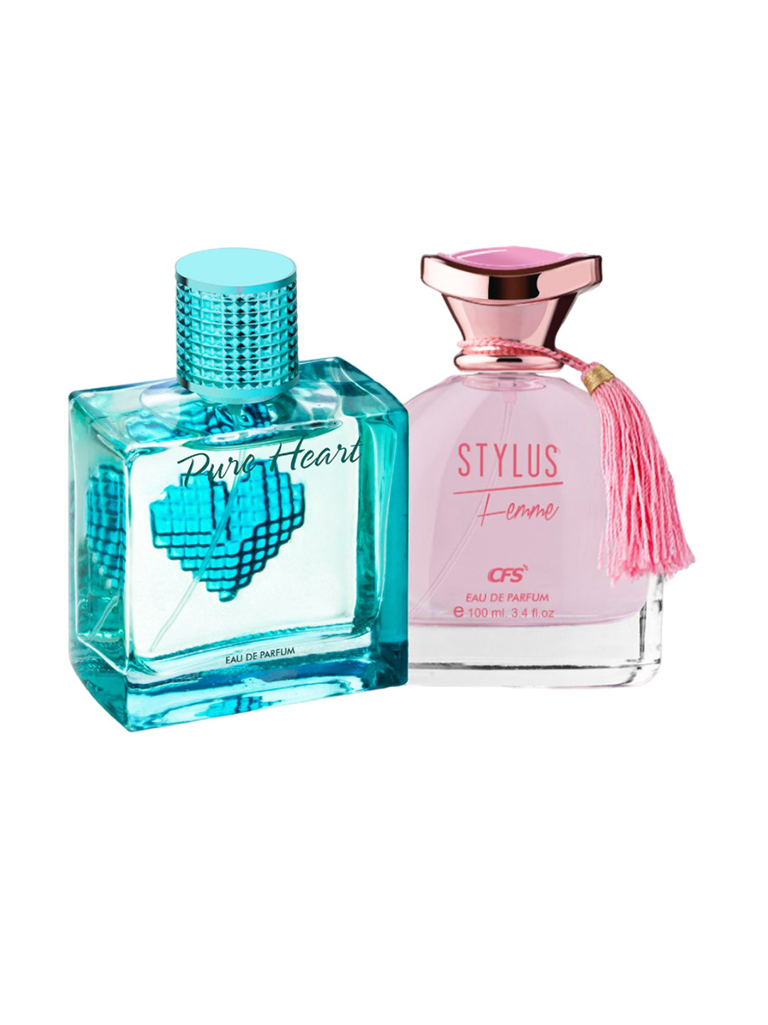 CFS Set of Pure Heart Blue & Stylus Pink Long Lasting Eau De Parfum - 100 ml each