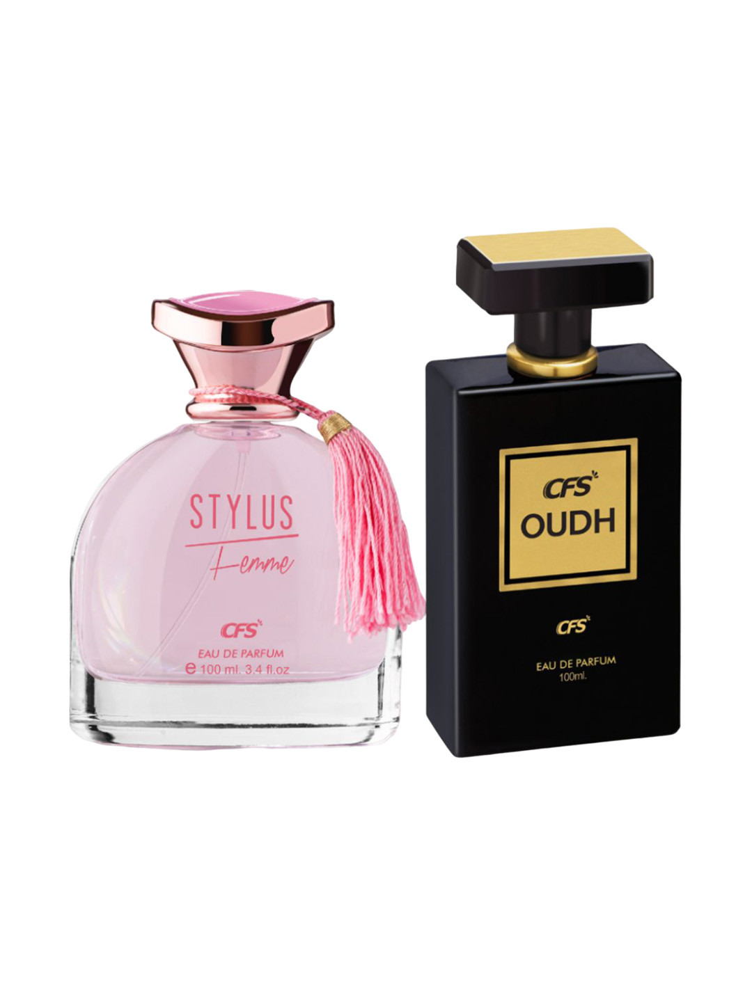 CFS Set of Stylus Pink & Oudh Black Long Lasting Eau De Parfum - 100 ml each