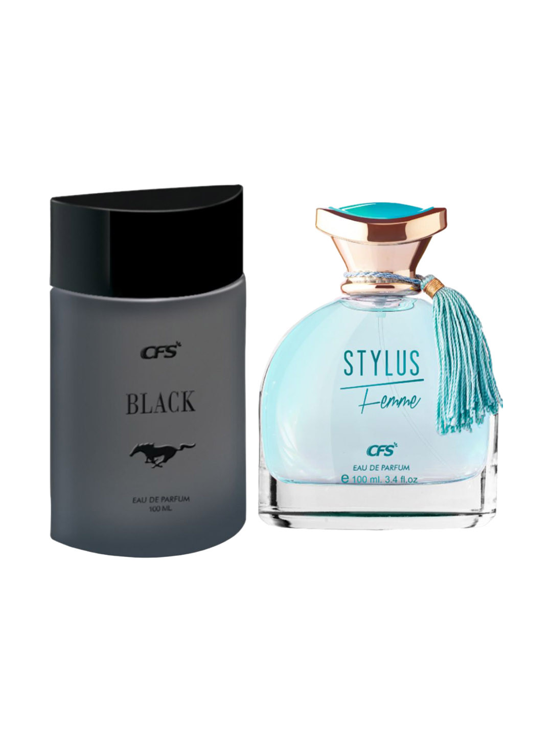 CFS Set Of 2 Black & Stylus Blue Long Lasting Eau De Parfum - 100ml Each