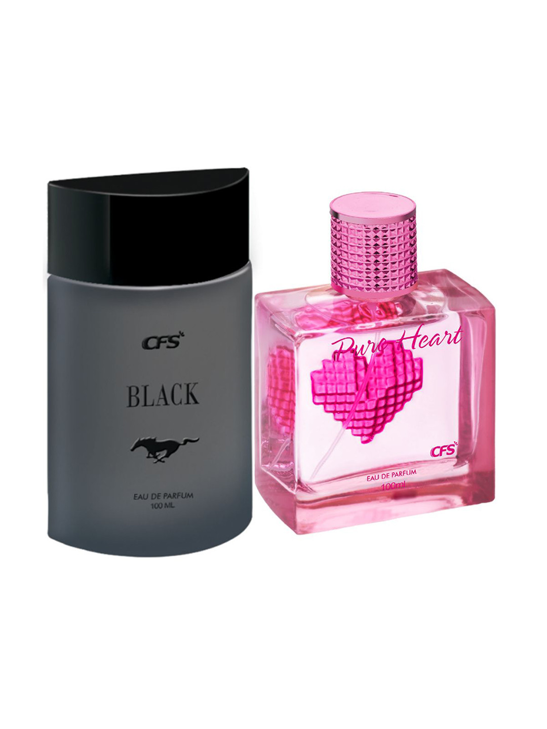 CFS Black & Pure Heart Pink Set Of 2 Long Lasting Eau De Parfum - 100ml Each