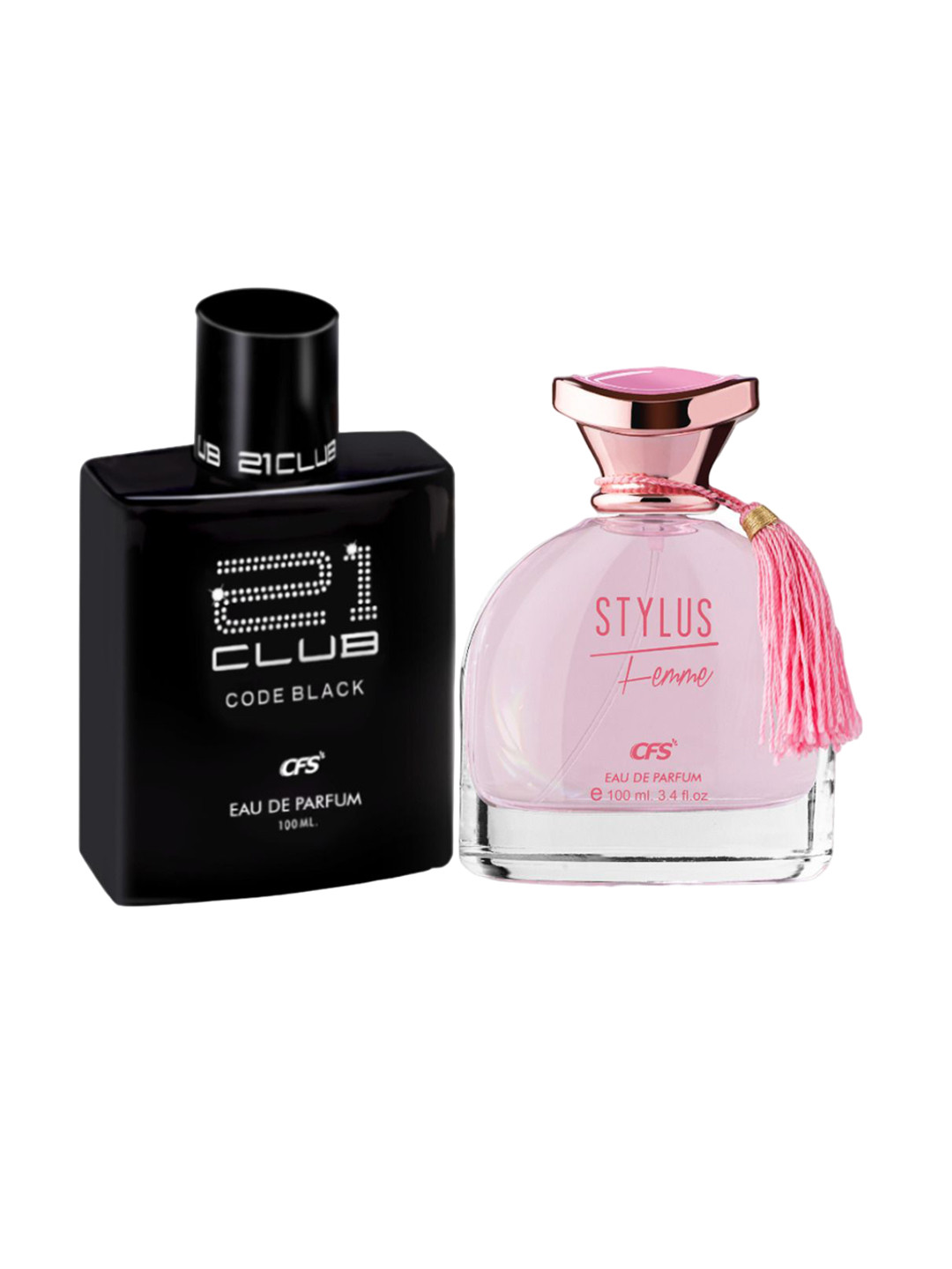 CFS Set Of 21 Club Code Black & Stylus Femme Long Lasting Eau De Parfum - 100ml Each