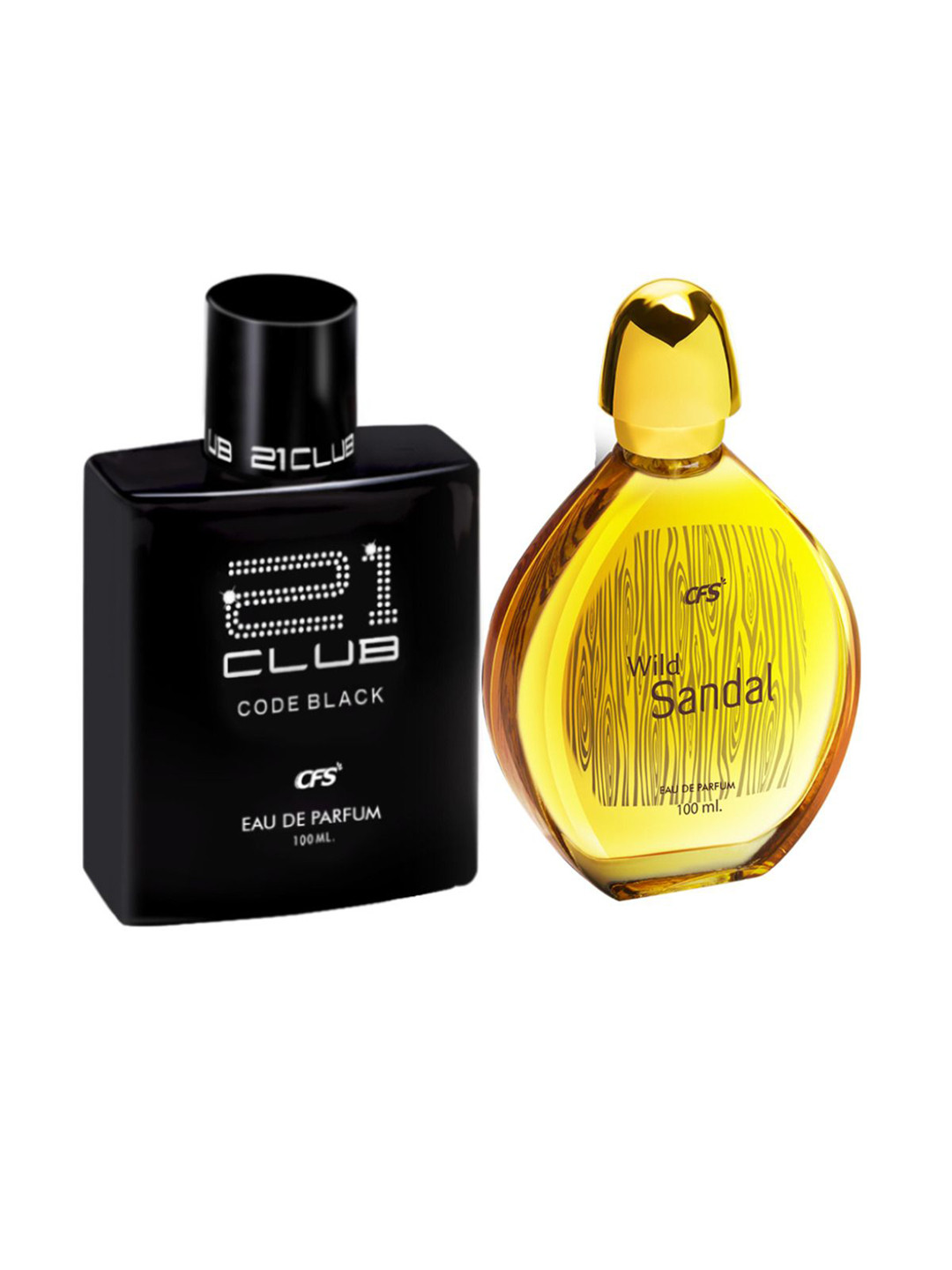 CFS Set of Code Black 21 Club & Wild Sandal Long Lasting Eau De Parfum - 100 ml each