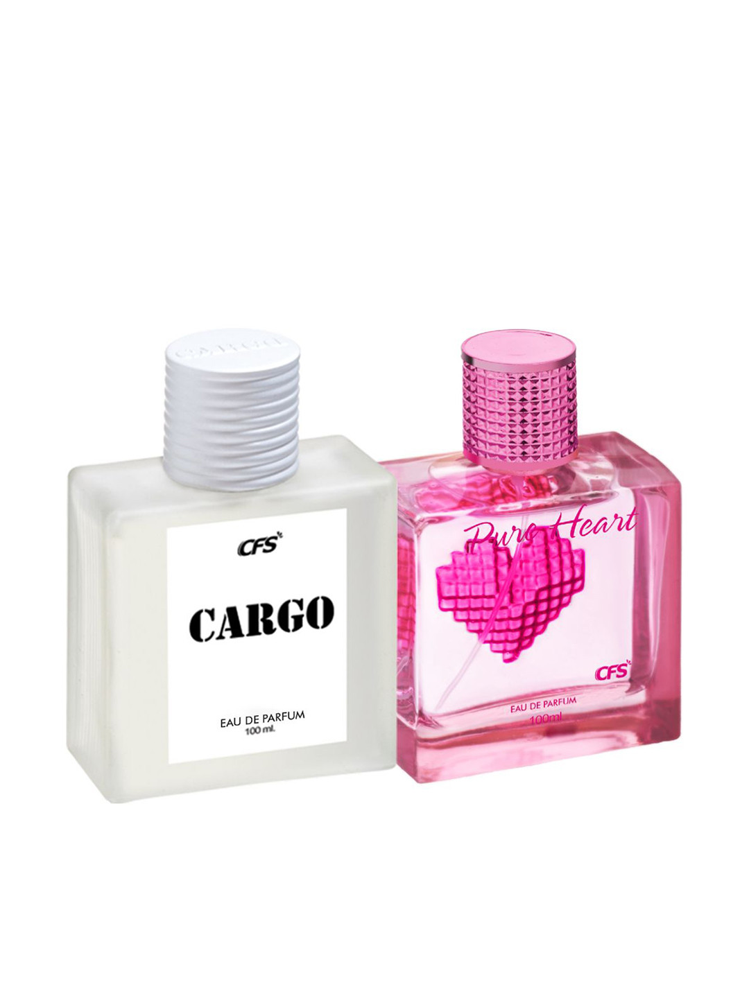 CFS Set of Cargo White & Pure Heart Pink Long Lasting Eau De Parfum - 100 ml each