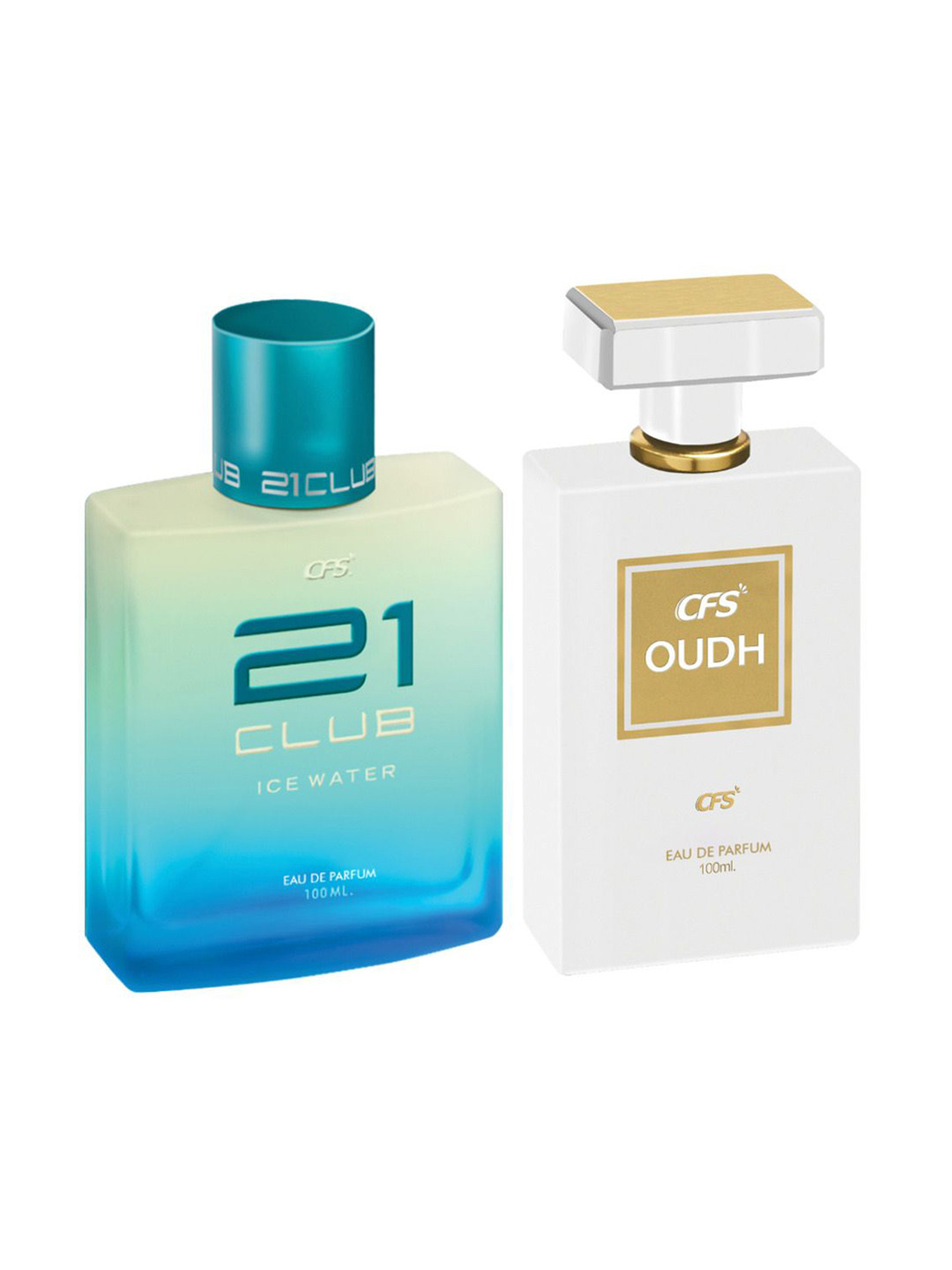 CFS Set Of 2 Ice Water & Oudh White Long Lasting Eau De Parfum - 100ml Each